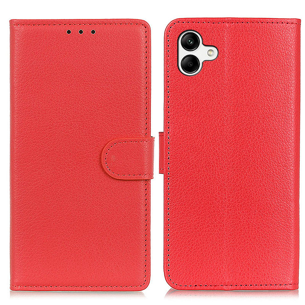 For Samsung Galaxy A05 4G Case Wallet Stand Litchi Texture PU Leather Phone Cover For Samsung Galaxy A05 4G Case Wallet Stand Litchi Texture PU Leather Phone Cover